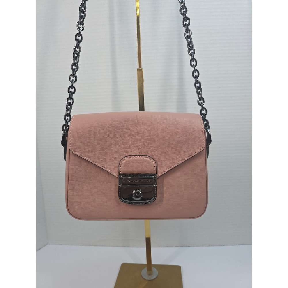 Longchamp Mademoiselle Blush Pink Leather Crossbody Bag L1305813A80 France - Picture 1 of 8